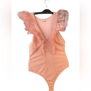 J4 Intimately Free People Pink Rose Ruffle
Flutter Sleeve Bodysuit